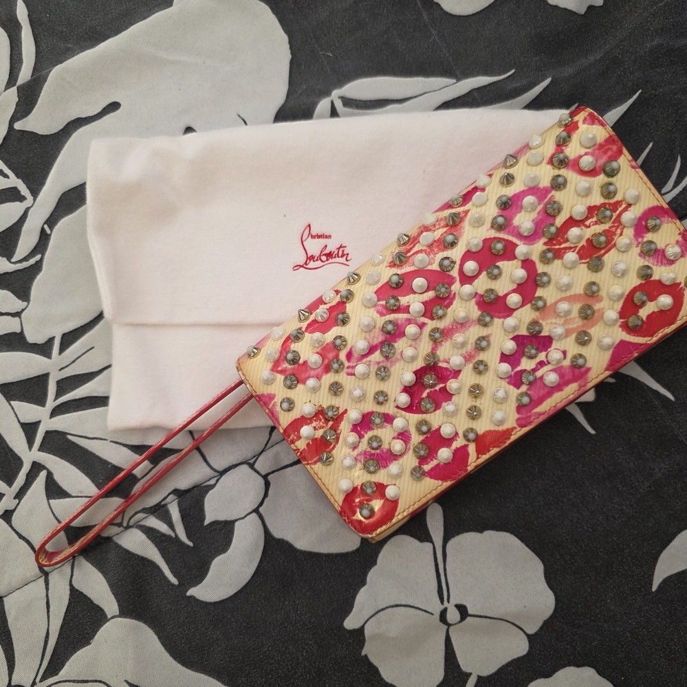 LOUBOUTIN MACARON Convertible Wallet Wristlet *BOX & DUST BAG included*